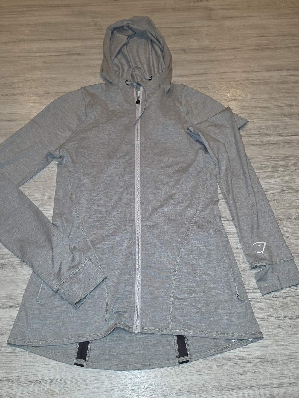 Gymshark Power Zip Up Hoodie Jacket Women's Gray Size Small C5